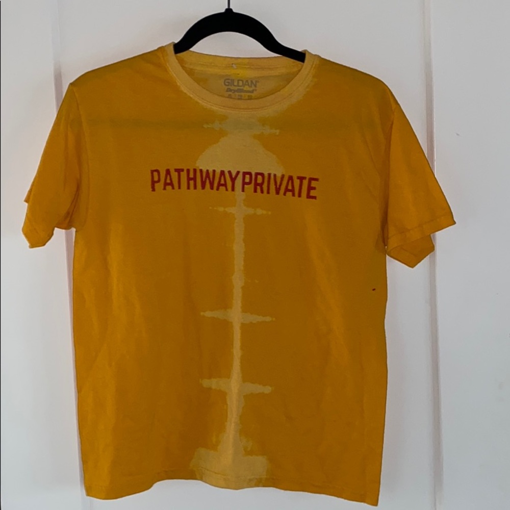 yellow graphic tee